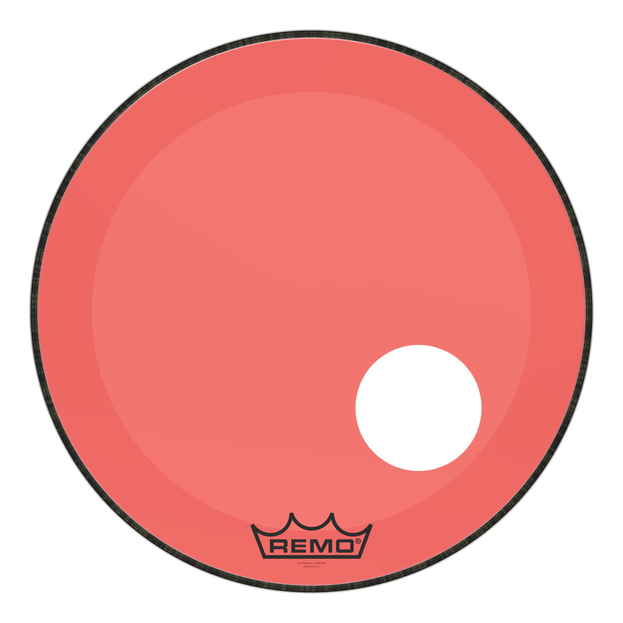 Remo Powerstroke 3 Colortone Bass Drum Head - Red - 22" - with 5" Offset Hole Remo Powerstroke 3 Colortone Bass Drum Head - Red - 22" - with 5" Offset Hole