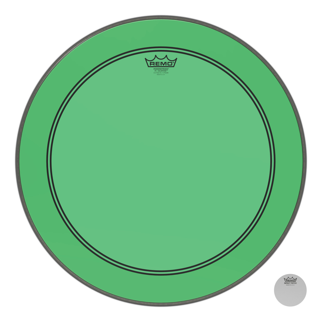 Remo Powerstroke 3 Colortone Bass Drum Head - Green - 22" Remo Powerstroke 3 Colortone Bass Drum Head - Green - 22"