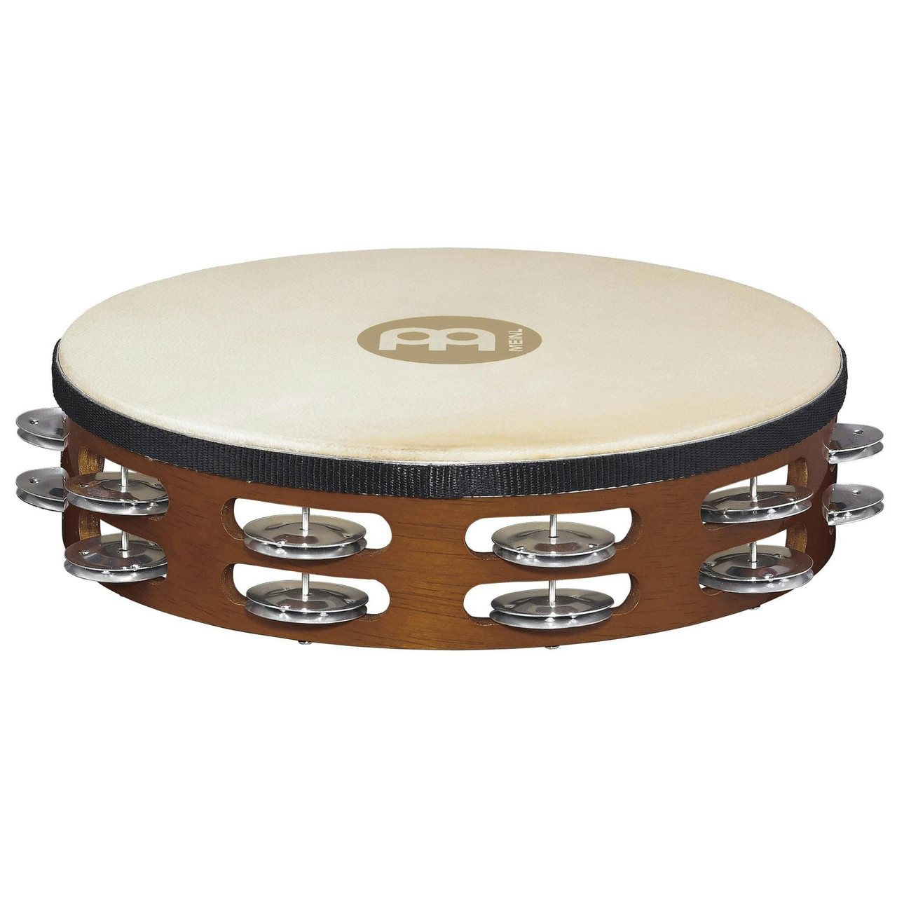 Meinl 2 Row Headed Wood Tambourine with Aluminum Jingles