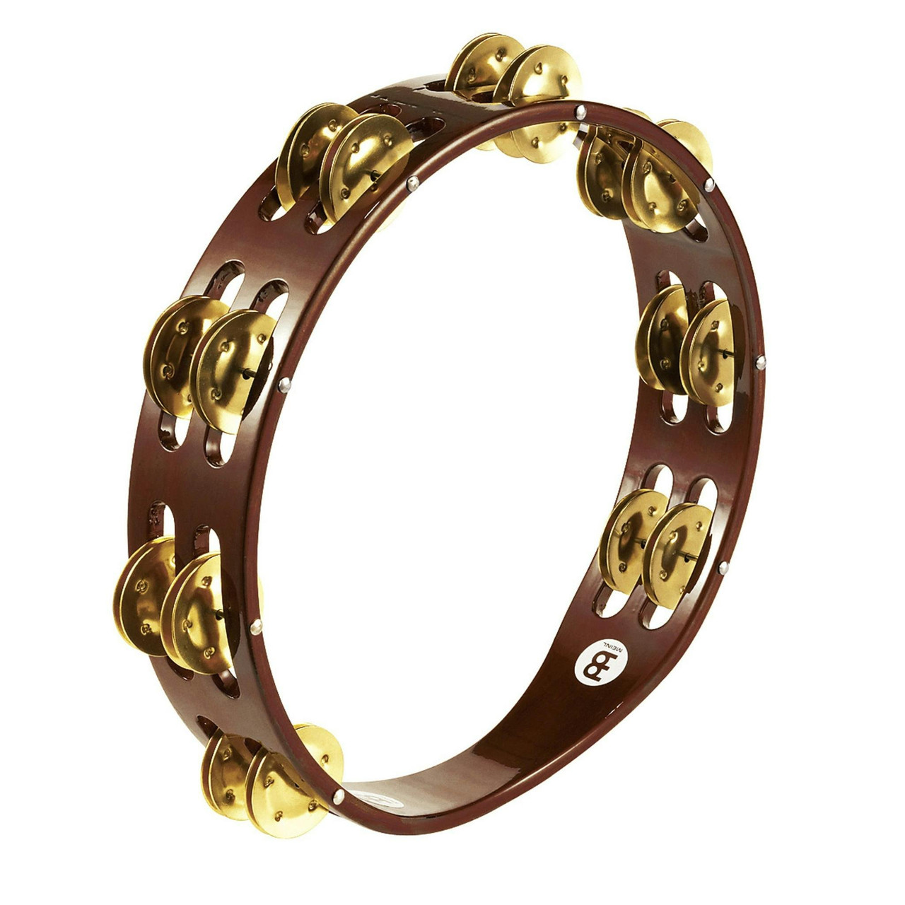 Meinl Wood Tambourine with 2 Row Brass Jingles in African Brown