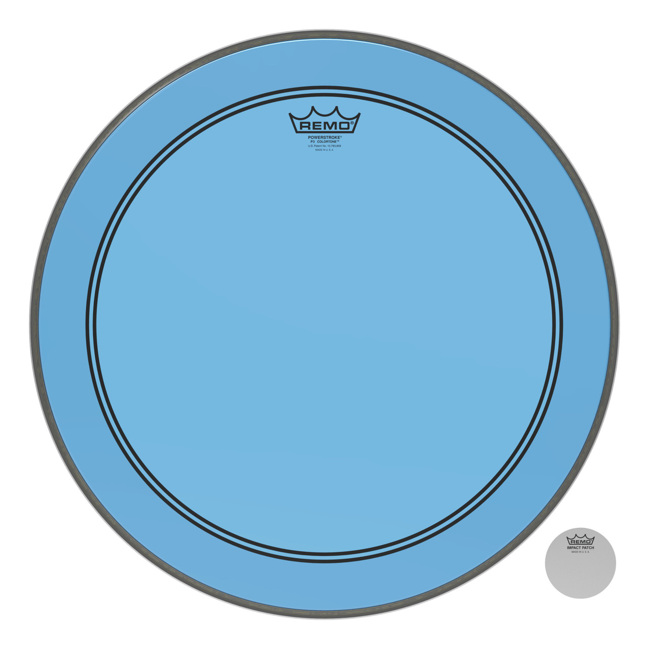 Remo Powerstroke 3 Colortone Bass Drum Head - Blue - 20" Remo Powerstroke 3 Colortone Bass Drum Head - Blue - 20"