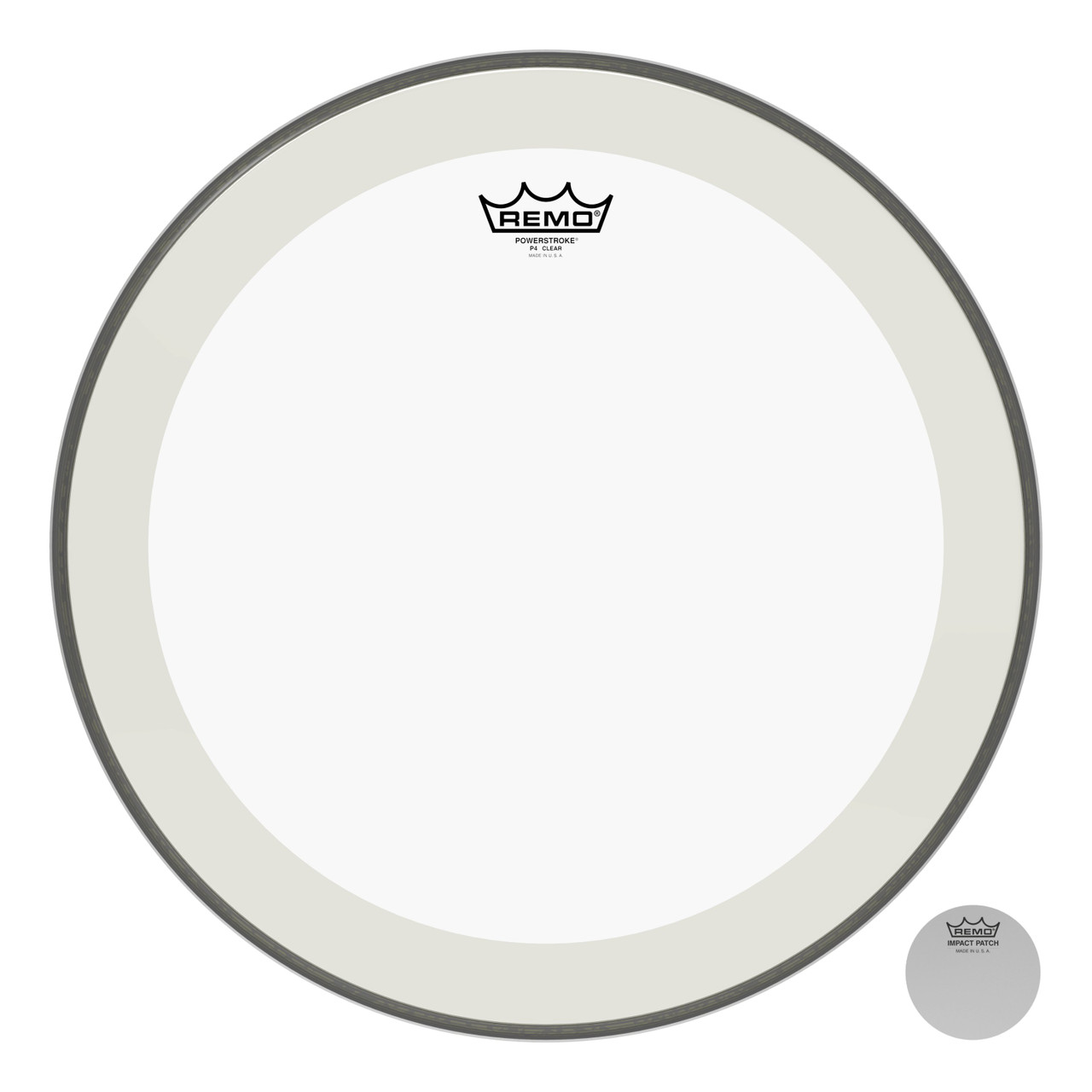 Remo Powerstroke 4 Clear Bass Drum Head with Double Layer and Clear Dot - 18" Remo Powerstroke 4 Clear Bass Drum Head with Double Layer and Clear Dot - 18"