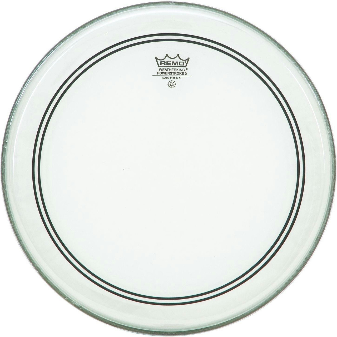 Remo Powerstroke 3 Clear 24" Bass Drum Head with Clear Dot Remo Powerstroke 3 Clear 24" Bass Drum Head with Clear Dot