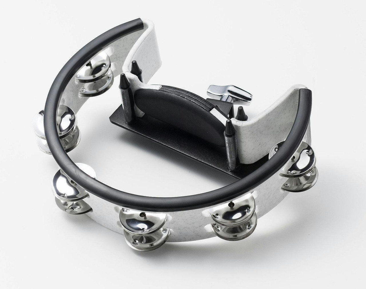 Pearl Half Moon Hand-held Tambourine with Steel Jingles inc Mount Pearl Half Moon Hand-held Tambourine with Steel Jingles inc Mount
