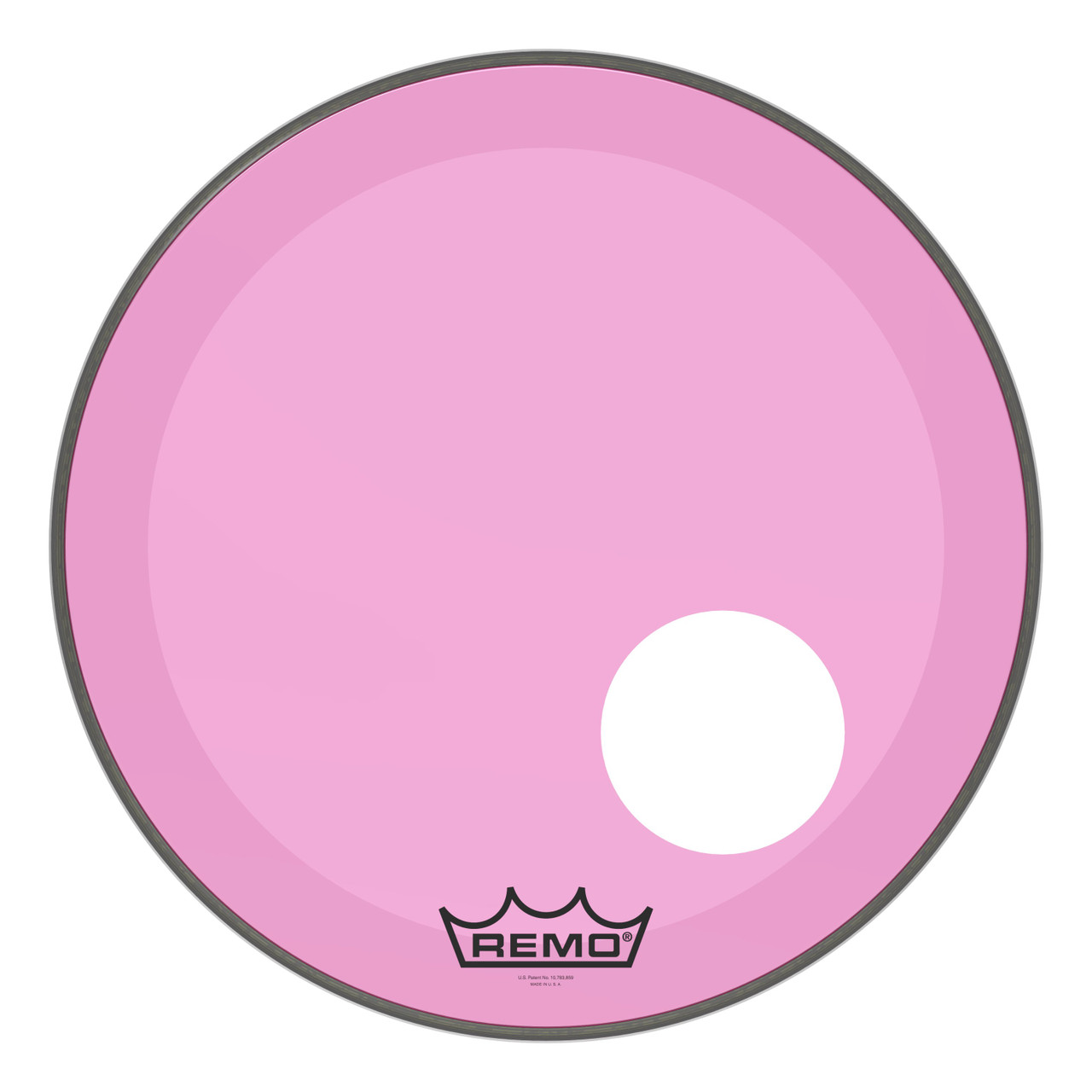 Remo Powerstroke 3 Colortone Bass Drum Head - Pink - 20" - with 5" Offset Hole Remo Powerstroke 3 Colortone Bass Drum Head - Pink - 20" - with 5" Offset Hole