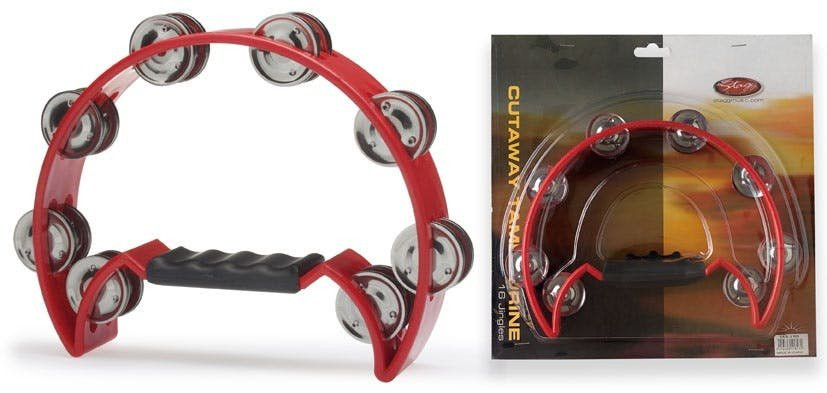 Stagg Cutaway Tambourine 16 Jing Red Stagg Cutaway Tambourine 16 Jing Red