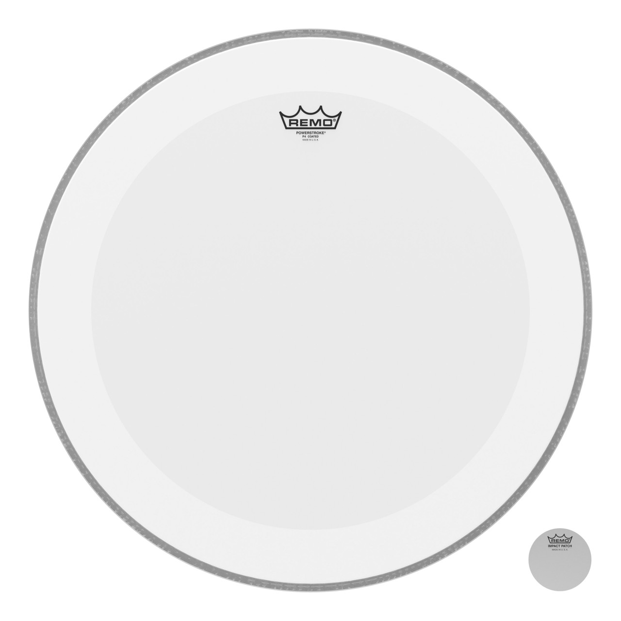 Remo Powerstroke 4 Coated Bass Drum Head with Double Layer and Clear Dot - 22"