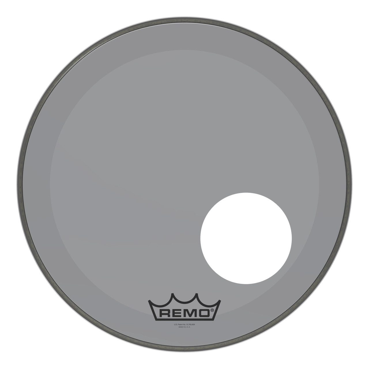 Remo Powerstroke 3 Colortone Bass Drum Head - Smoke - 18" - with 5" Offset Hole Remo Powerstroke 3 Colortone Bass Drum Head - Smoke - 18" - with 5" Offset Hole