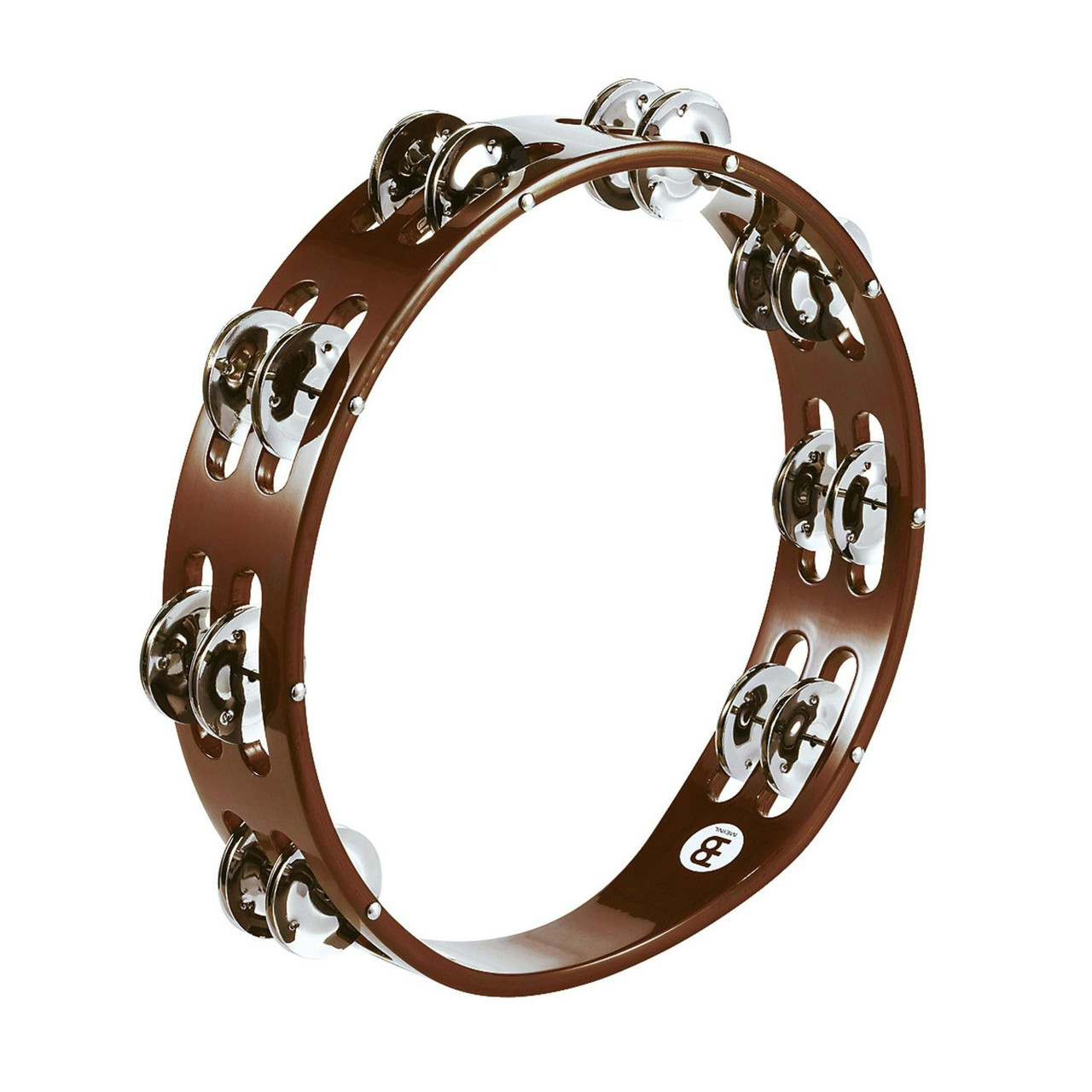 Meinl Wood Tambourine with 2 Row Steel Jingles in African Brown Meinl Wood Tambourine with 2 Row Steel Jingles in African Brown