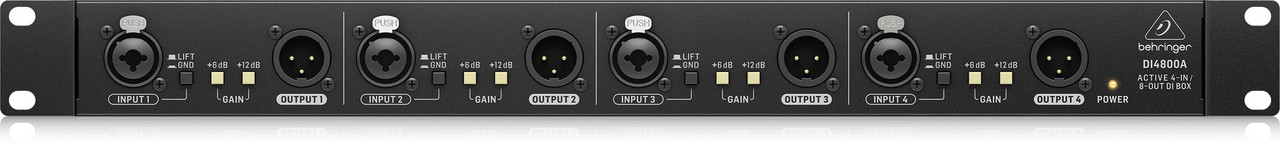 Behringer DI4800A Professional 4 Channel Active DI Box Booster and Line Isolator Behringer DI4800A Professional 4 Channel Active DI Box Booster and Line Isolator