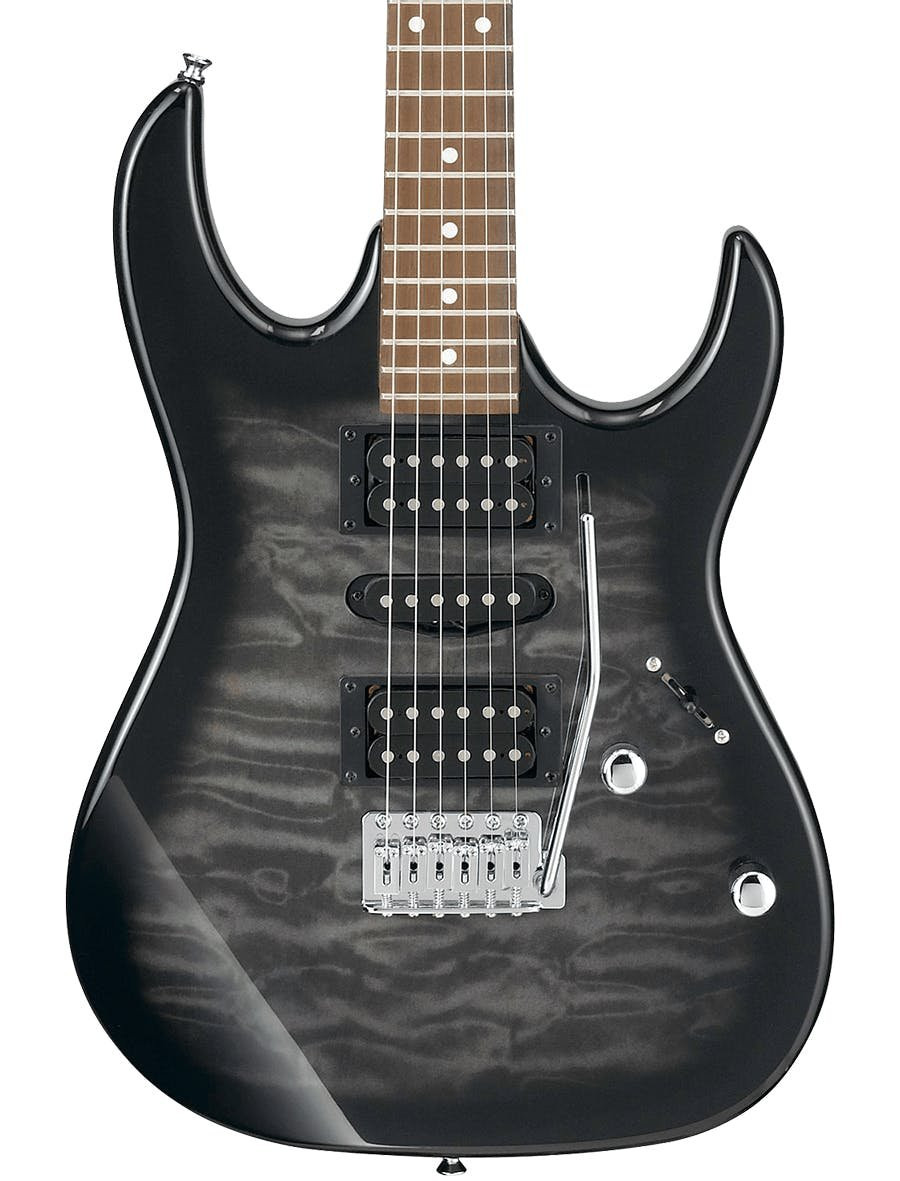 Ibanez GIO Series GRX70QATKS Electric Guitar in Transparent Black Burst Ibanez GIO Series GRX70QATKS Electric Guitar in Transparent Black Burst