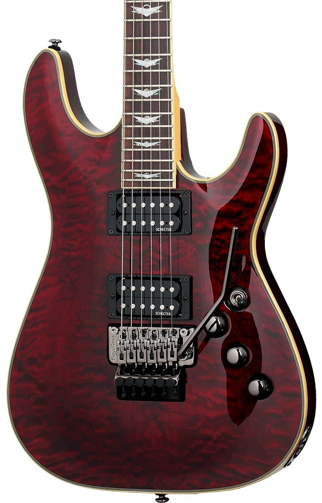 Schecter Omen Extreme 6 FR Electric Guitar in See-Thru Black