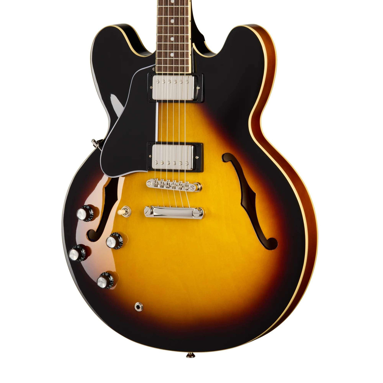 Epiphone Inspired by Gibson ES-335 Semi-Hollow Left Handed Electric Guitar in Vintage Sunburst Epiphone Inspired by Gibson ES-335 Semi-Hollow Left Handed Electric Guitar in Vintage Sunburst