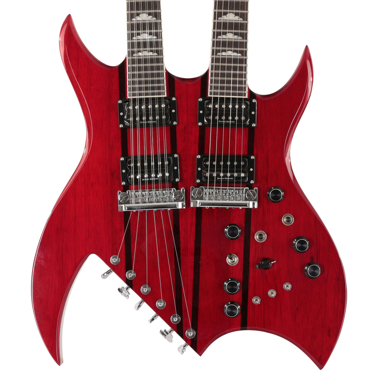 BC Rich Rich B Legacy Doubleneck with Case - Trans Red