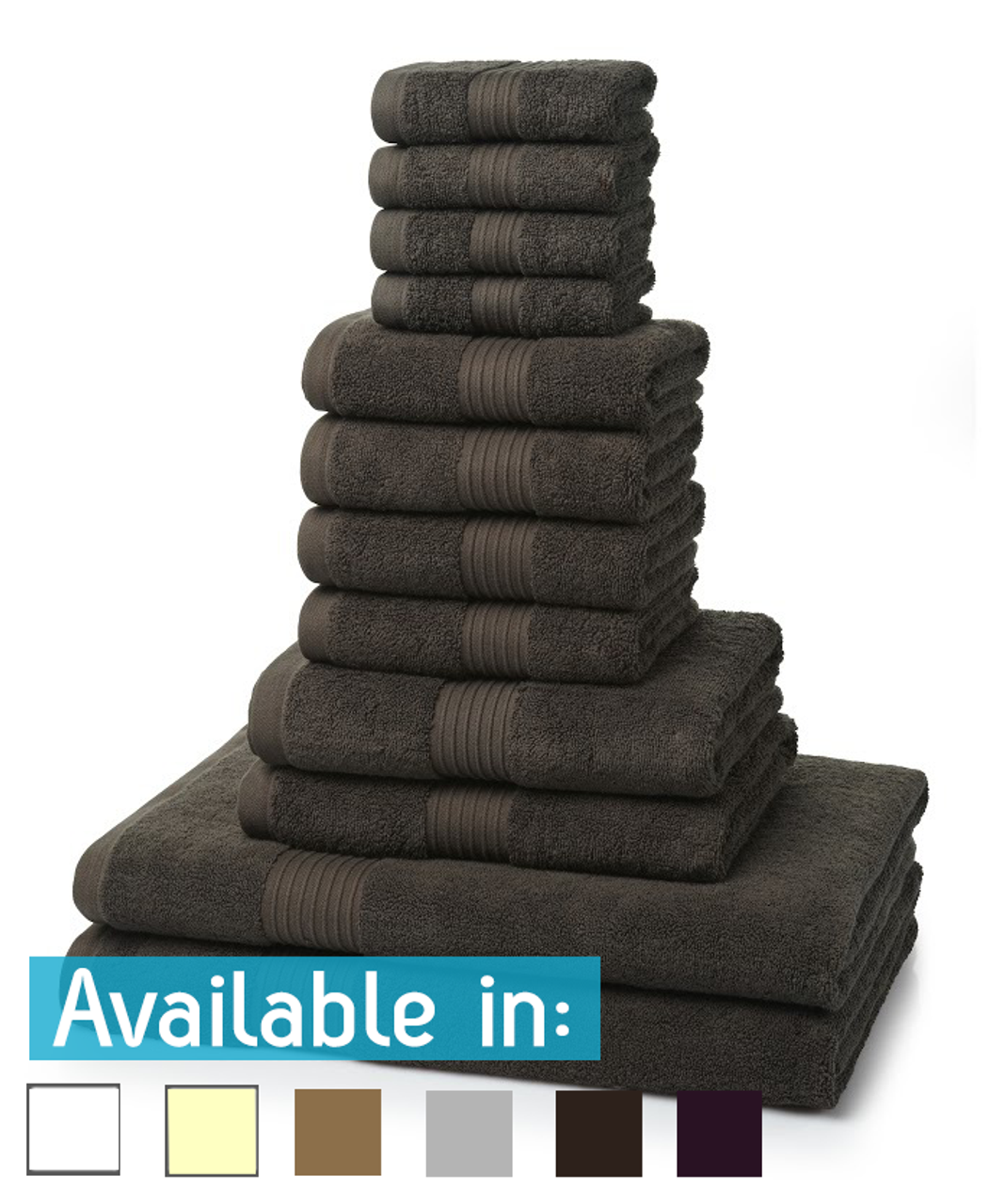 12 Piece 700GSM Towel Bale - 4 Face Cloths, 4 Hand Towels, 2 Bath