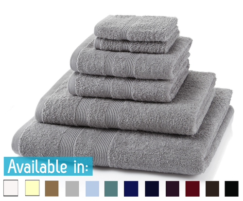 6 Piece 500GSM Towel Bale - 2 Face Cloths, 2 Hand Towels, 1 Bath Towel, 1 Bath Sheet