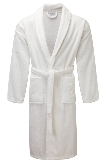 White Shawl Collar Bath Robe