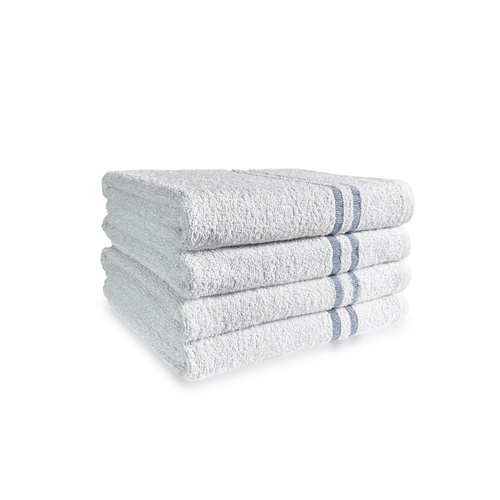Clearance Blue Header Small Bath Towel- Washed