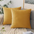 Mustard Velvet Cushion Covers with Included Cushion Inserts - 45x45 cm (4pc Set - 2 Cushion Inserts, 2 Cushion Covers)