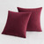 Wine Velvet Cushion Covers with Included Cushion Inserts - 45x45 cm (4pc Set - 2 Cushion Inserts, 2 Cushion Covers)
