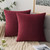 Wine Velvet Cushion Covers with Included Cushion Inserts - 45x45 cm (4pc Set - 2 Cushion Inserts, 2 Cushion Covers)