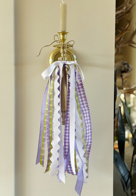 Ribbon Tassel - Spring Green & Lavender