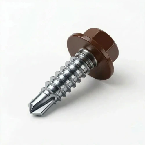 RAL 8019 Grey Brown - 13mm x 4.2mm Coloured Hex Head Self Drilling Tek Bolts - BZP