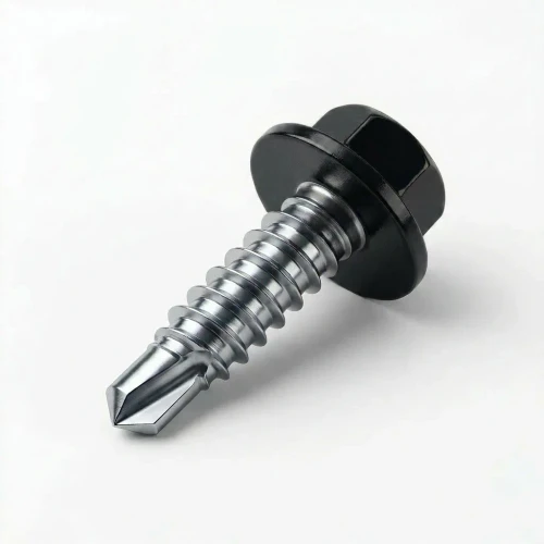 RAL 9005 Jet Black - 13mm x 4.2mm Coloured Hex Head Self Drilling Tek Bolts - BZP