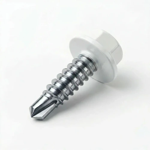 RAL 9010 Pure White - 13mm x 4.2mm Coloured Hex Head Self Drilling Tek Bolts - BZP