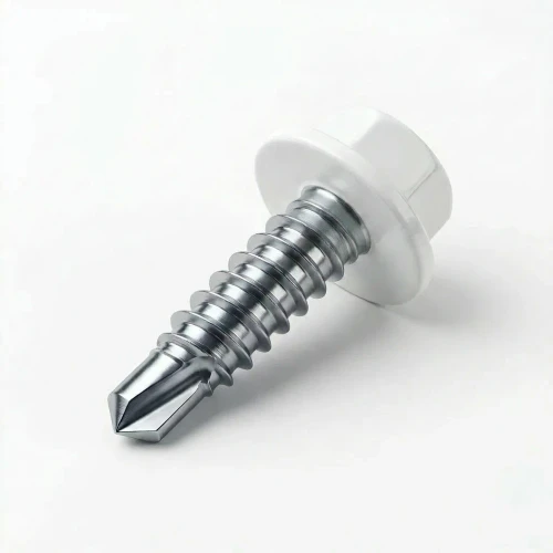 RAL 9016 Traffic White - 13mm x 4.2mm Coloured Hex Head Self Drilling Tek Bolts - BZP