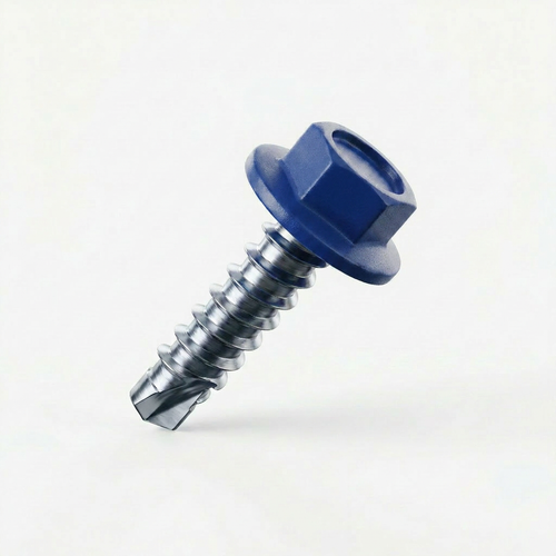 RAL 5013 Cobalt Blue - 19mm x 4.2mm Coloured Hex Head Self Drilling Tek Bolts - BZP