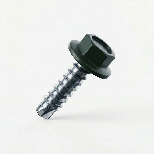 RAL 6005 Moss Green - 19mm x 4.2mm Coloured Hex Head Self Drilling Tek Bolts - BZP