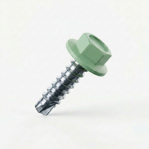 RAL 6027 Light Green - 19mm x 4.2mm Coloured Hex Head Self Drilling Tek Bolts - BZP