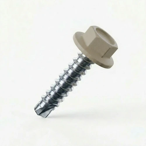 RAL 1019 Grey Beige - 25mm x 5.5mm Coloured Hex Head Self Drilling Tek Bolts - BZP