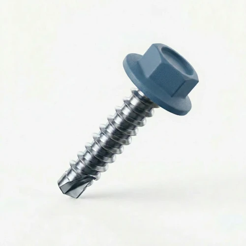 RAL 5023 Distant Blue - 25mm x 5.5mm Coloured Hex Head Self Drilling Tek Bolts - BZP