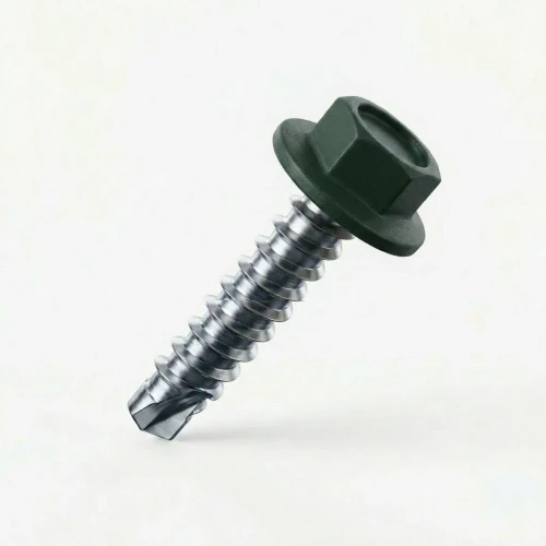 RAL 6012 Black Green - 25mm x 5.5mm Coloured Hex Head Self Drilling Tek Bolts - BZP
