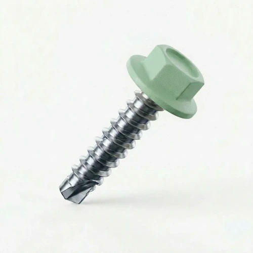 RAL 6027 Light Green - 25mm x 5.5mm Coloured Hex Head Self Drilling Tek Bolts - BZP