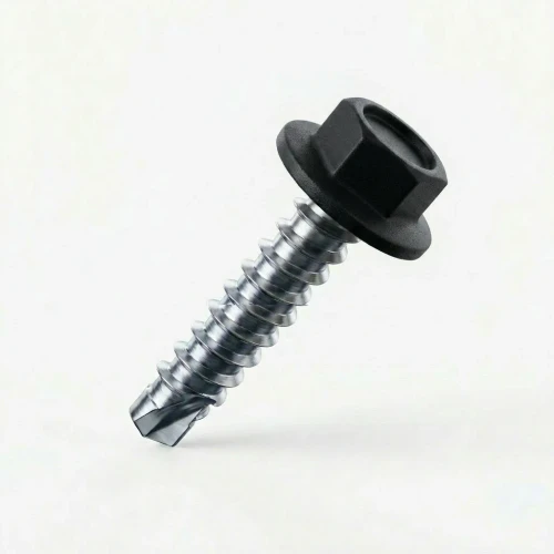 RAL 9005 Jet Black - 25mm x 5.5mm Coloured Hex Head Self Drilling Tek Bolts - BZP