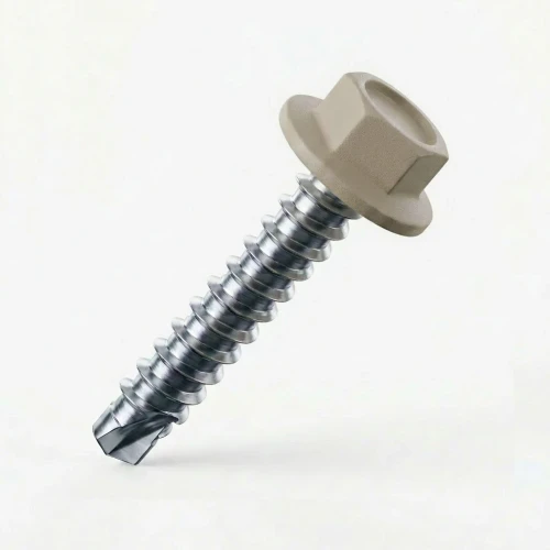 RAL 1019 Grey Beige - 38mm x 5.5mm Coloured Hex Head Self Drilling Tek Bolts - BZP