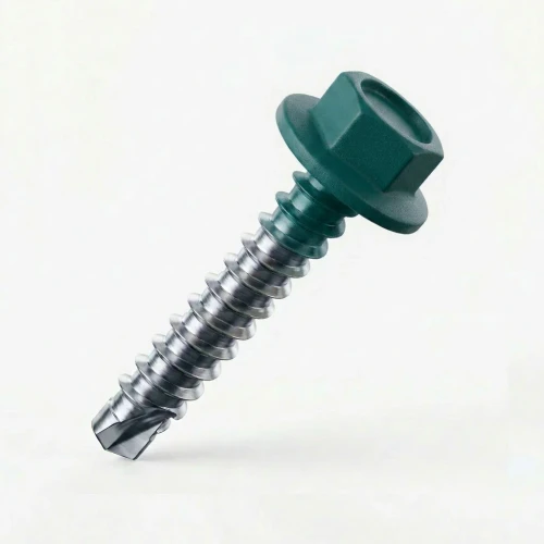 RAL 6016 Turquoise Green - 38mm x 5.5mm Coloured Hex Head Self Drilling Tek Bolts - BZP