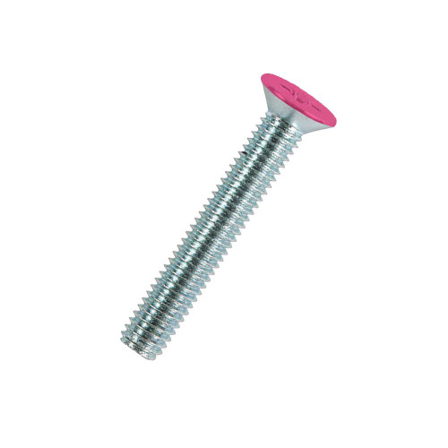 RAL Painted Countersunk 40mm M4 Coloured Machine Screws painted in RAL1040 telemagenta pink