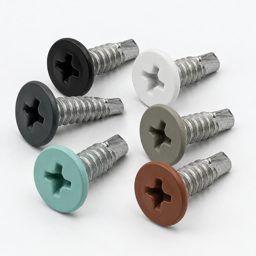 Painted 19mm x 5.5mm Pancake Head Coloured Low Profile Screws powder coated