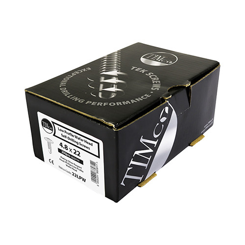 22mm x 4.8mm TIMCO Wafer Head Self Drilling Screws – BZP Steel | Box of 200