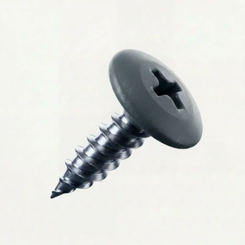 RAL 7016 Anthracite Grey - 19mm x 4.2mm Painted Wafer Head Self Tapping Screws - BZP Steel with an anthracite grey coloured screw head.