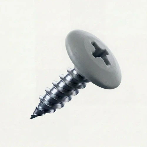 RAL 7038 Agate Grey - 19mm x 4.2mm Painted Wafer Head Self Tapping Screws - BZP Steel with black coloured screw head.