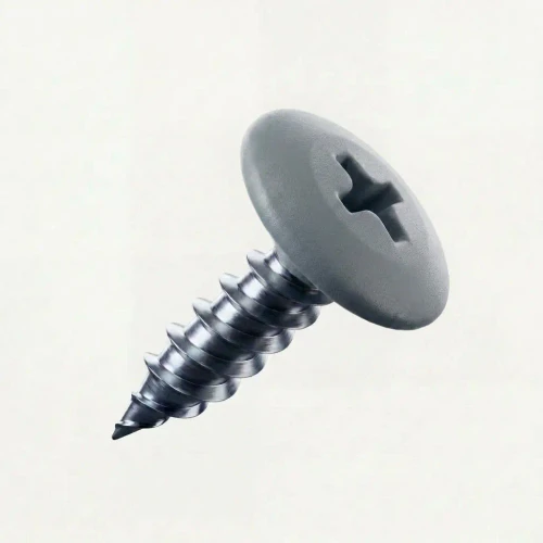 RAL 7042 Traffic Grey - 19mm x 4.2mm Painted Wafer Head Self Tapping Screws - BZP Steel with grey coloured screw head.