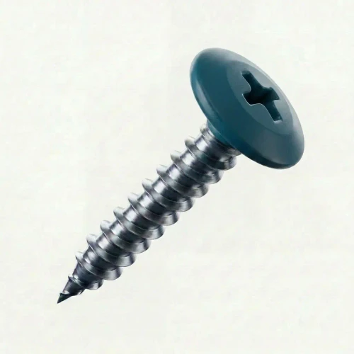 RAL 5023 Distant Blue - 25mm x 4.2mm Painted Wafer Head Self Tapping Screws - BZP Steel with blue coloured screw head