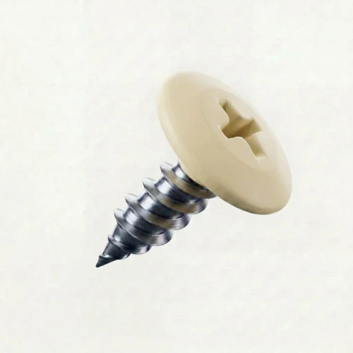 RAL 1015 Light Ivory - 13mm x 4.2mm Painted Wafer Head Self Tapping Screws - BZP Steel with powder coated beige coloured screw heads.