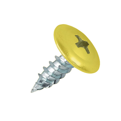 RAL 1016 Sulphur Yellow - 13mm x 4.2mm Painted Wafer Head Self Tapping Screws - BZP Steel with powder coated yellow coloured screw heads