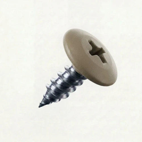 RAL 1019 Grey Beige - 13mm x 4.2mm Painted Wafer Head Self Tapping Screws - BZP Steel with powder coated grey beige coloured screw heads